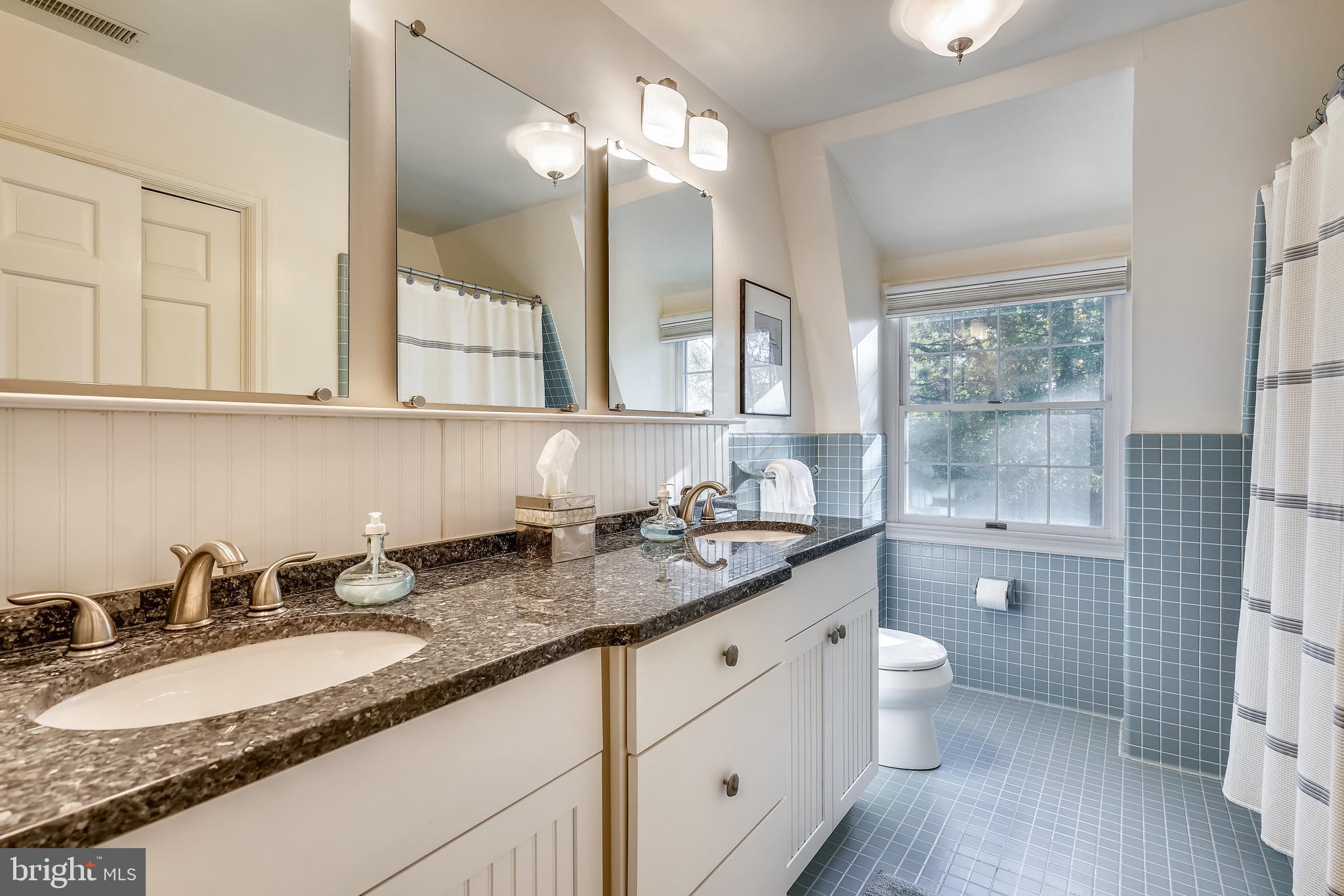 2520 Bennett Point Road Queenstown, MD 21658 - Photo 45 of 51 Tiled Full Bath with Dual Granite-Topped Vanity