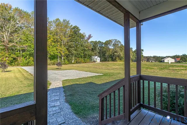 a view of a yard with an trees
