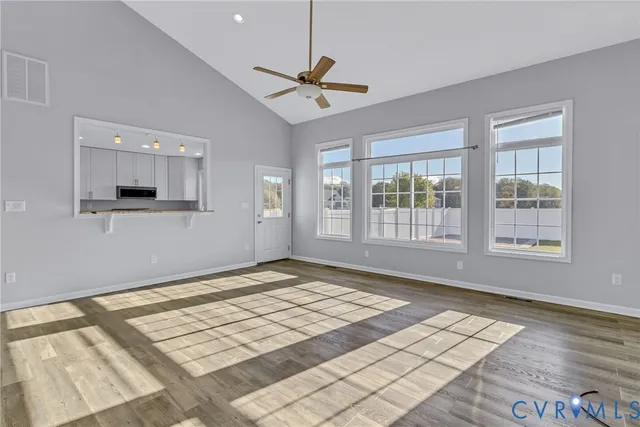 a view of an empty room and window