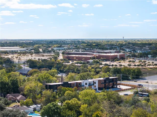 an aerial view of a city
