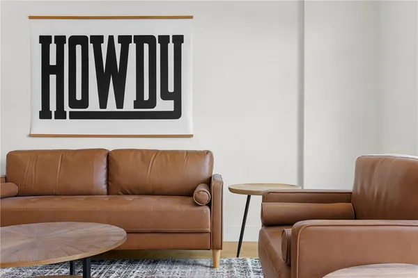 a living room with furniture and a couch