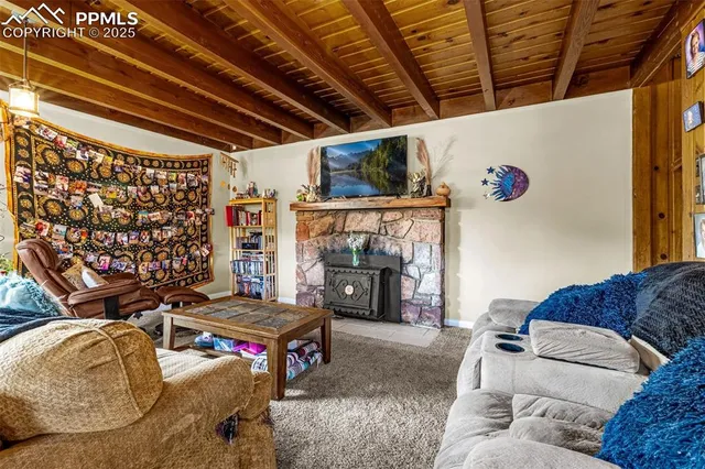 a living room with furniture and a couch