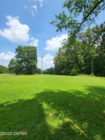 a view of green field with clear sky