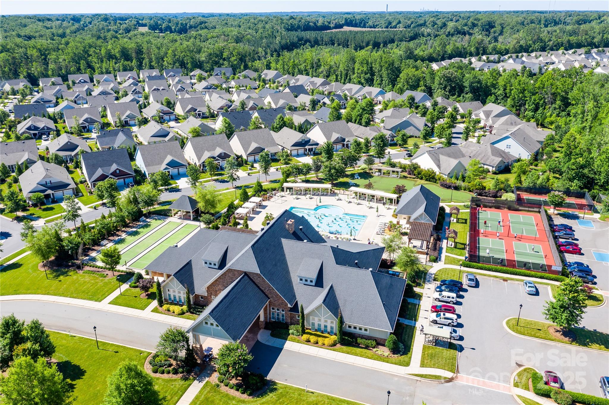 12813 Mayes Road Huntersville, NC 28078 - Photo 5 of 18 an aerial view of residential houses with outdoor space and parking