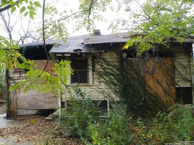 a backyard of a house with lots of green space