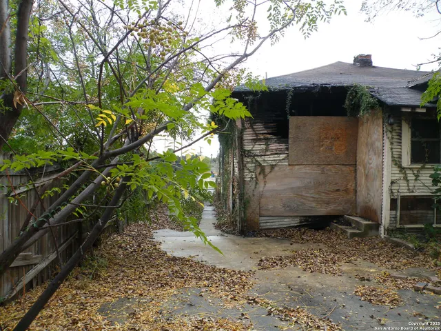 a view of a backyard