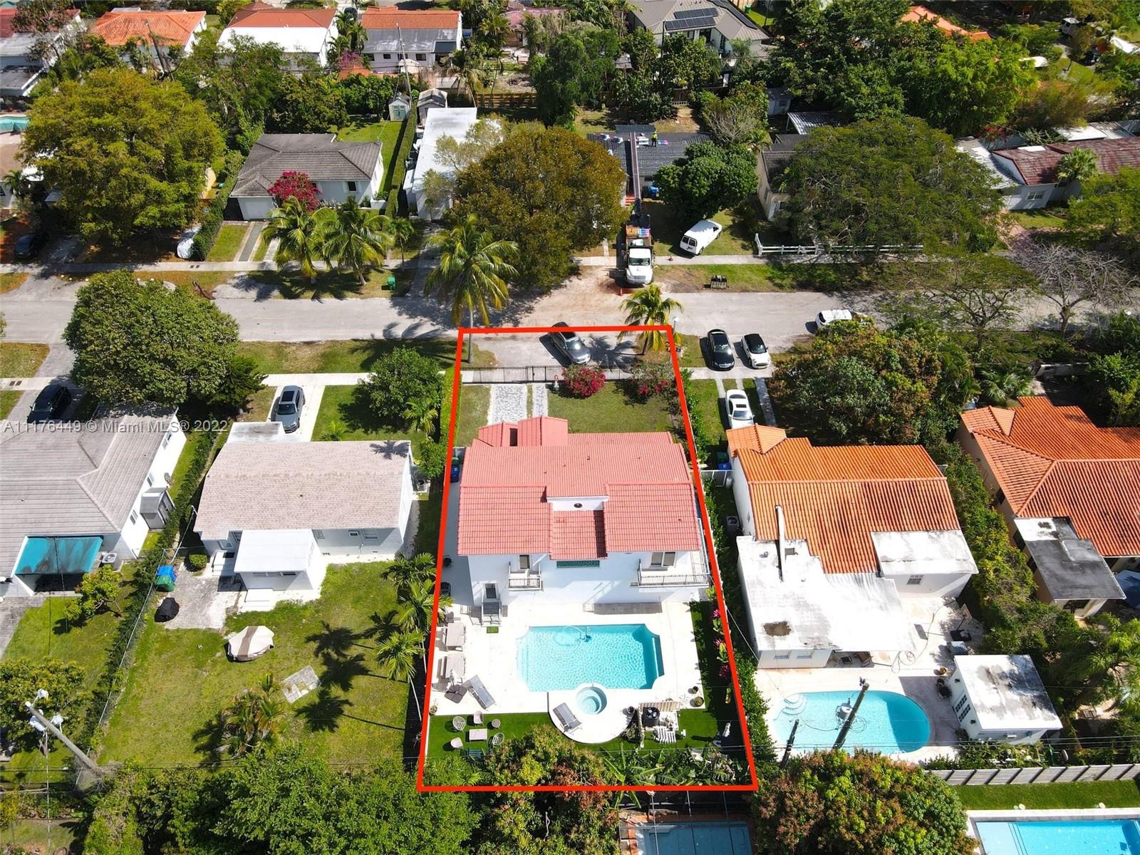 1910 Coral Gate Drive Miami, FL 33145 - Photo 38 of 39 an aerial view of multiple houses with yard