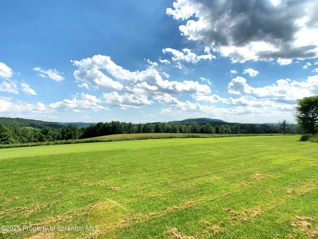 a view of an ocean and a yard