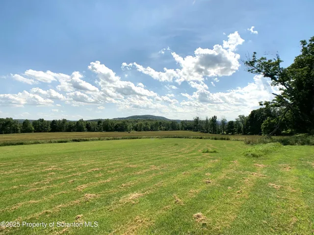 a view of an ocean and a yard