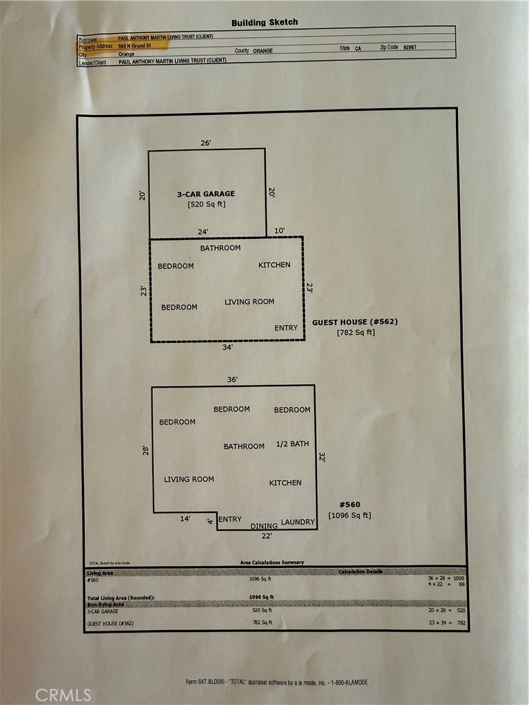 560 North Grand Street Orange, CA 92867 - Photo 15 of 16 Front and Back units showing square footage