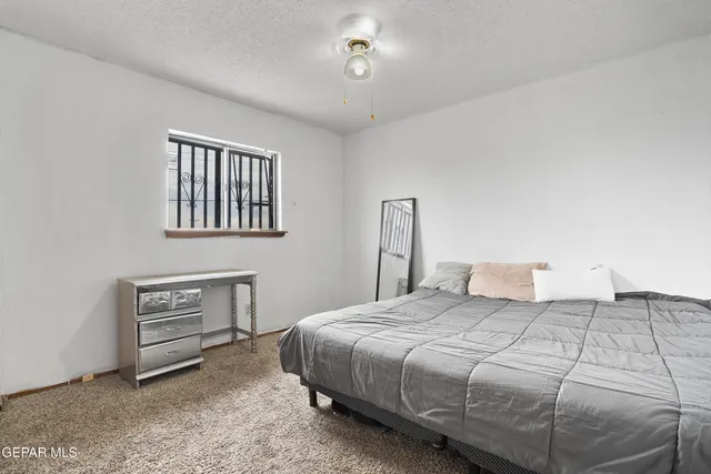 a bed room with a bed and a walk in closet