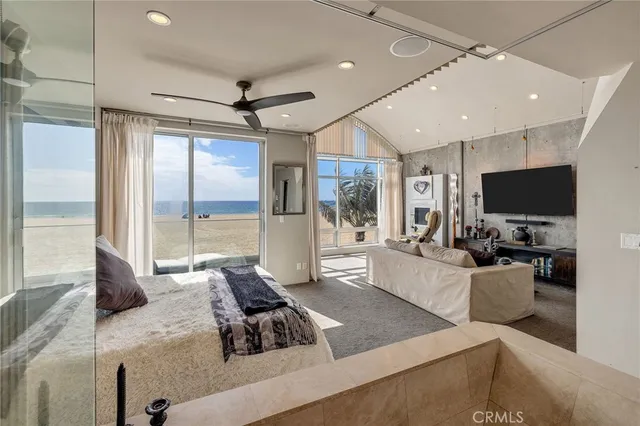 a view of a balcony with furniture