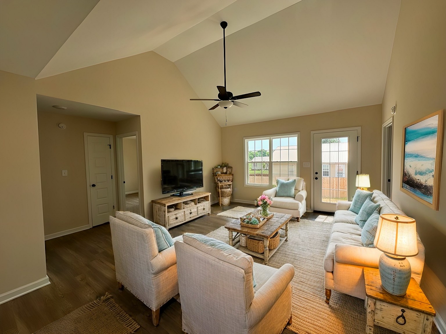 80 Modena Place Decherd, TN 37324 - Photo 2 of 14 a living room with furniture a flat screen tv and a window