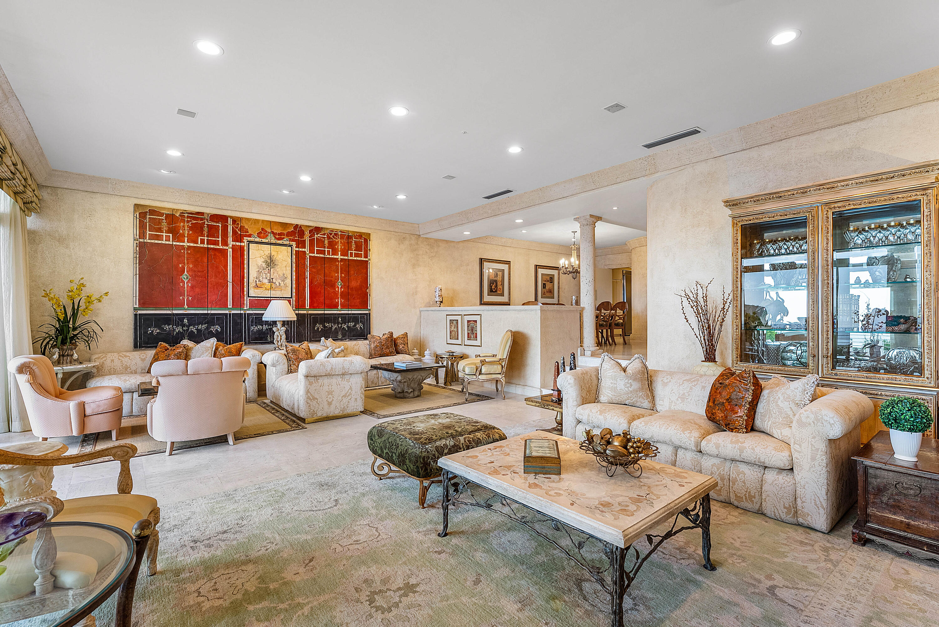 13 Sloans Curve Drive, Unit 13 Palm Beach, FL 33480 - Photo 12 of 47 a living room with furniture kitchen view and large windows
