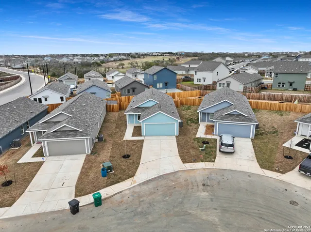 an aerial view of a house