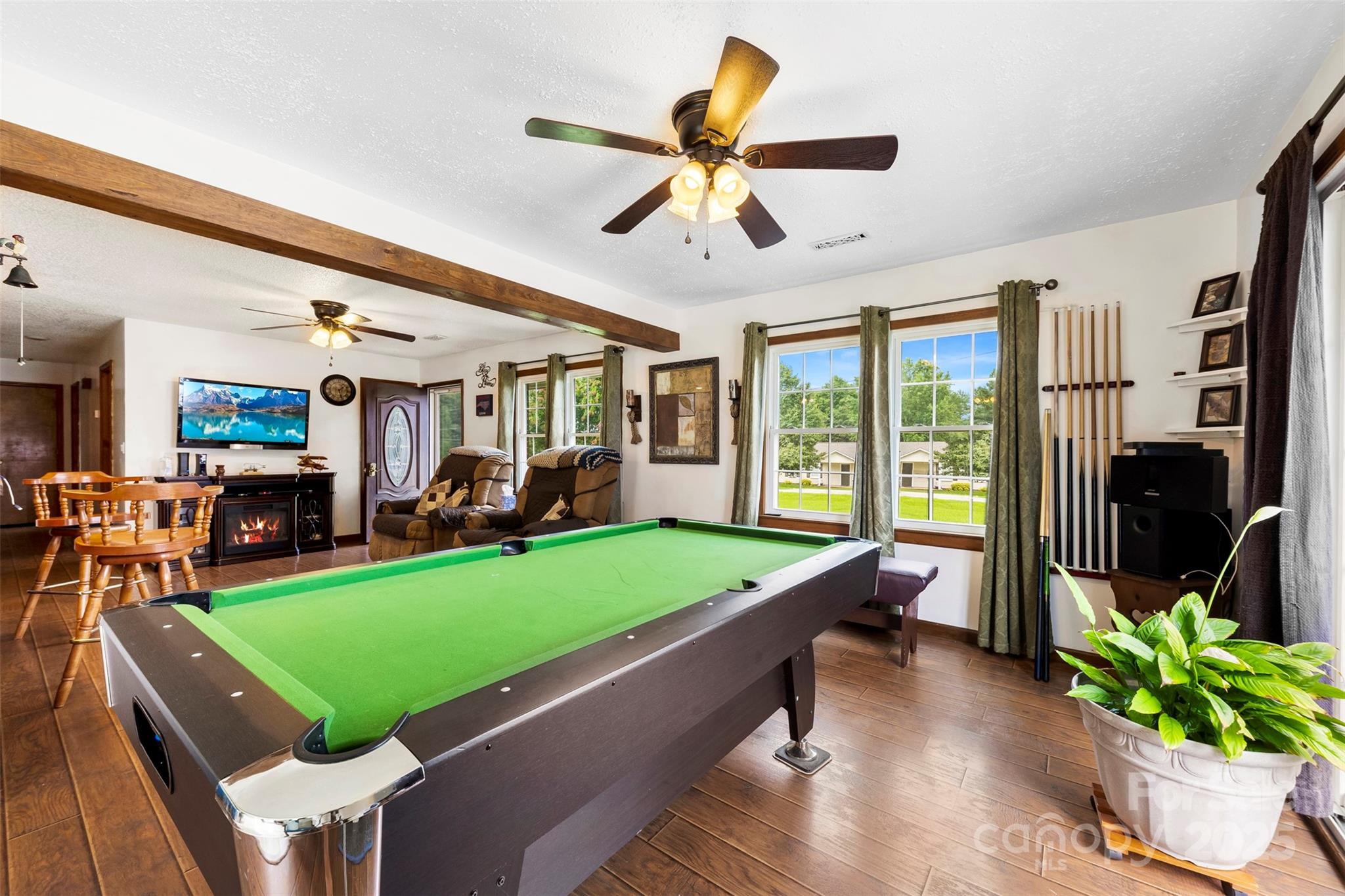 111 Hicks Road, Unit 9 Grover, NC 28073 - Photo 8 of 29 a room with pool table two windows and a fireplace