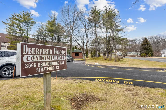 a view of swimming pool with a bench and trees around