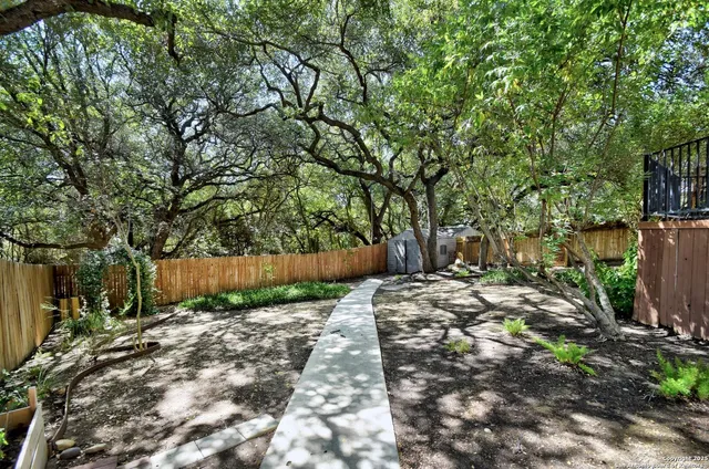 a view of a backyard