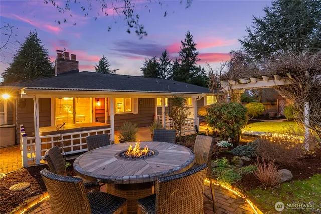 a view of an outdoor space with seating