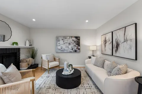 a living room with furniture and a couch