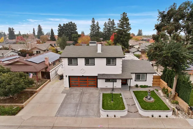 an aerial view of a house