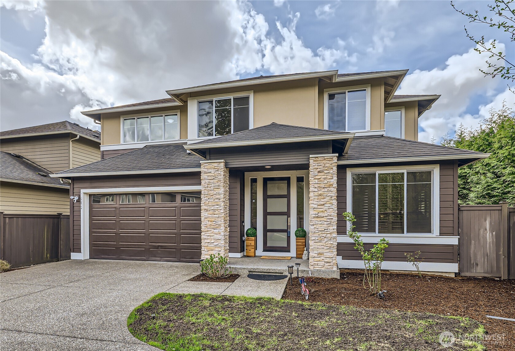 front view of a house with a porch