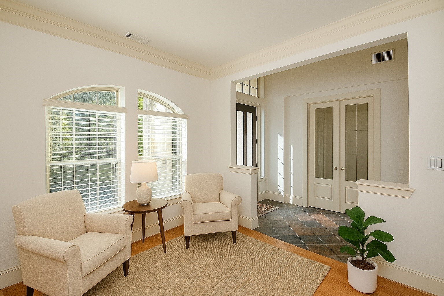 3302 Rochdale Street Houston, TX 77025 - Photo 4 of 49 a living room with furniture and a potted plant