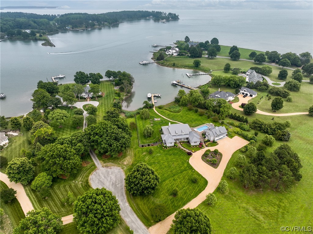 34 Crabshell Lane Kilmarnock, VA 22482 - Photo 47 of 50 an aerial view of a house with a lake view