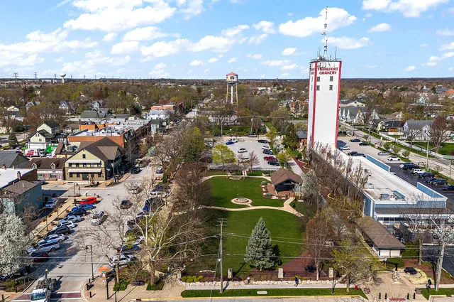 an aerial view of multiple house