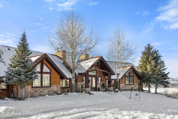 a living room with large window
