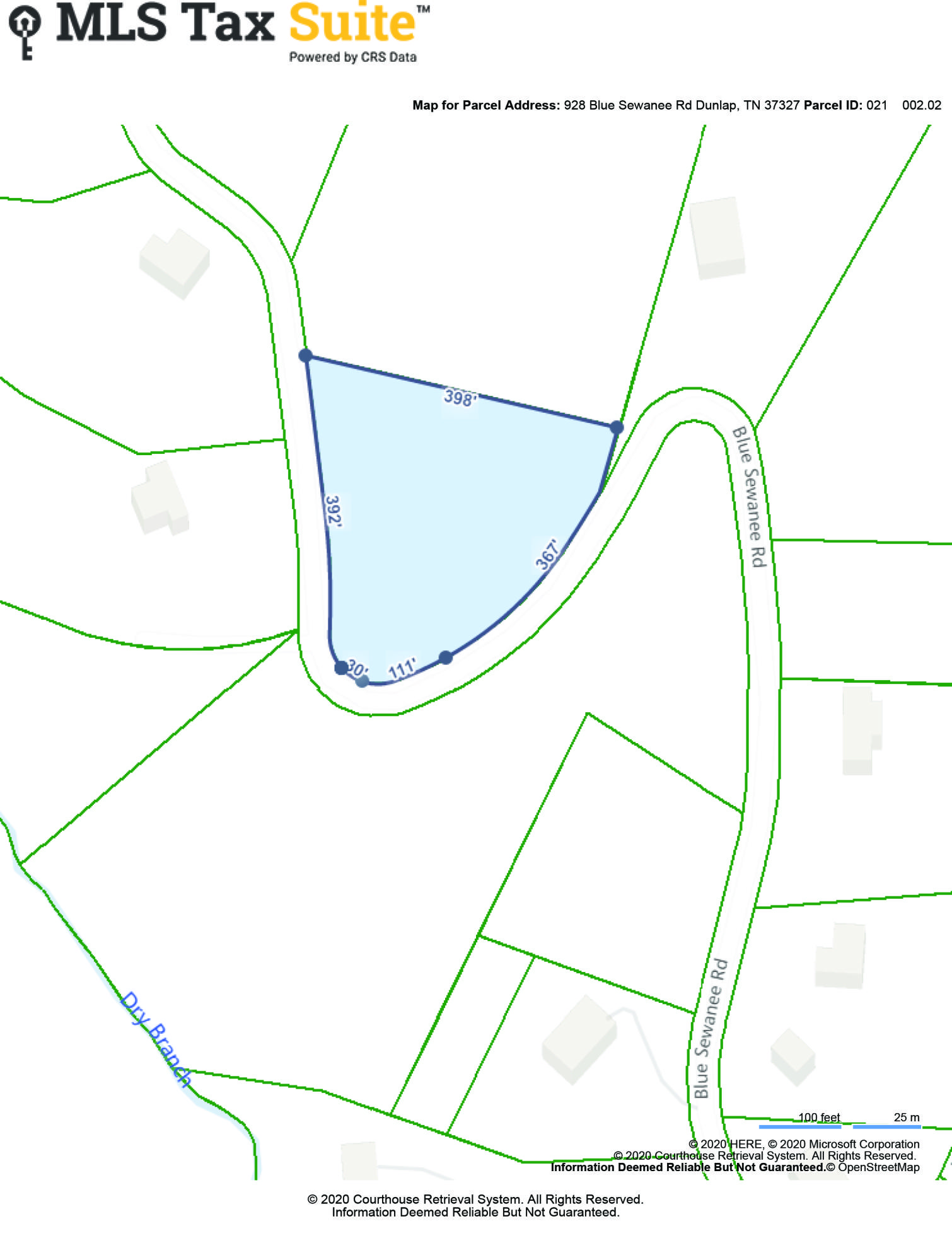 CRS Data - Property Map for 928 Blue Sew