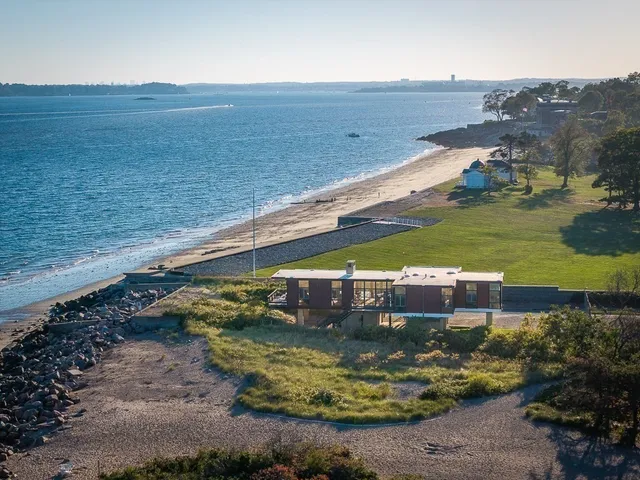 a view of a water with an ocean