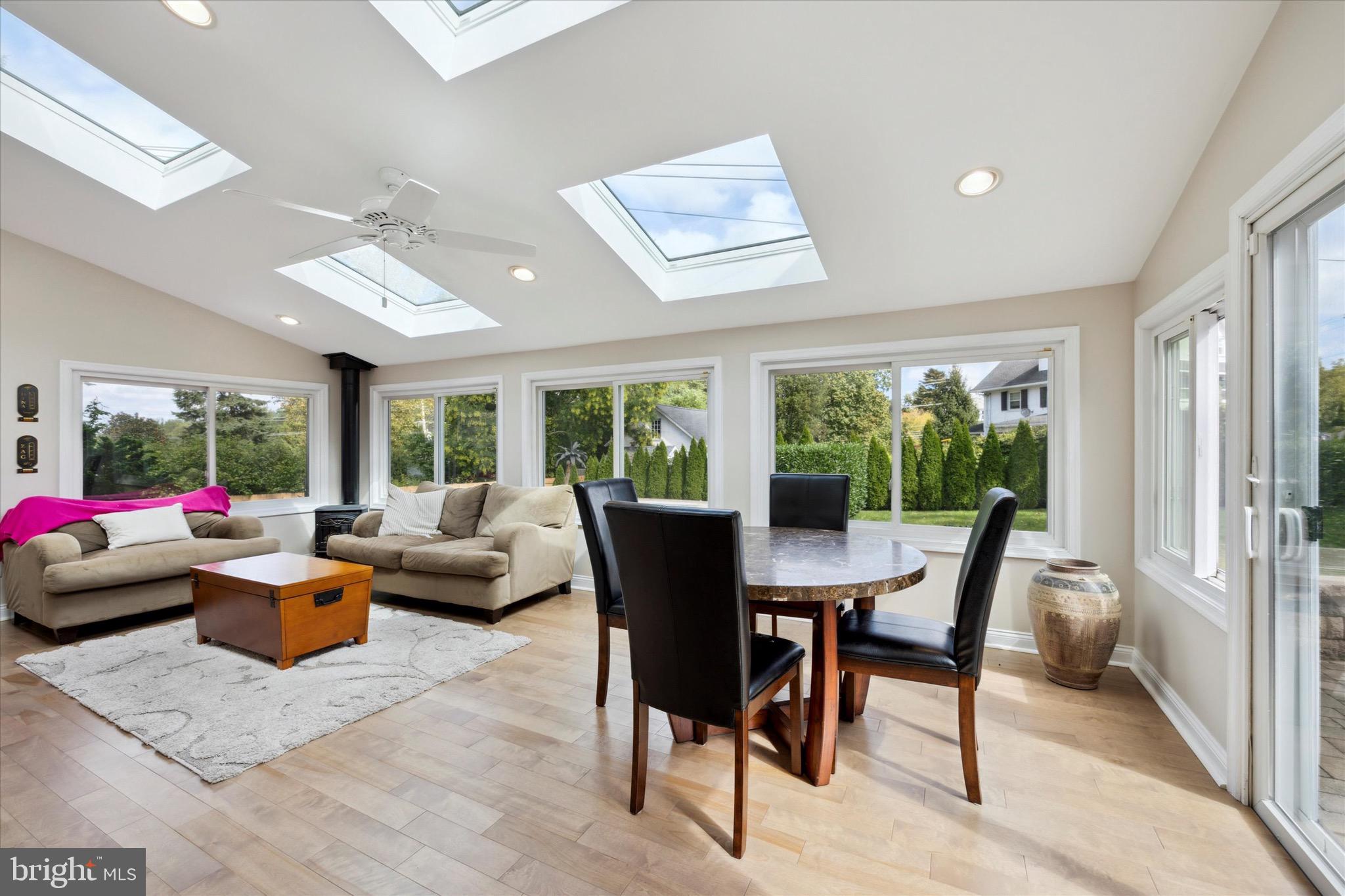 838 Conestoga Road Berwyn, PA 19312 - Photo 11 of 33 Addition with skylights and gas stove fireplace