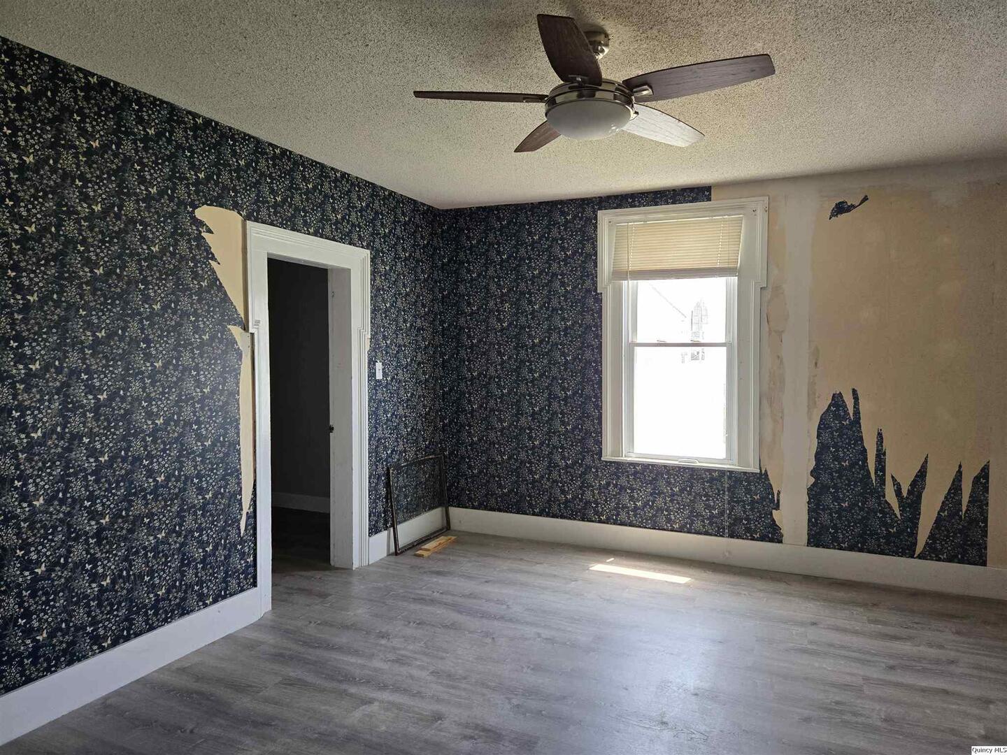 112 North Walnut Street Versailles, IL 62378 - Photo 13 of 18 an empty room with wooden floor and windows
