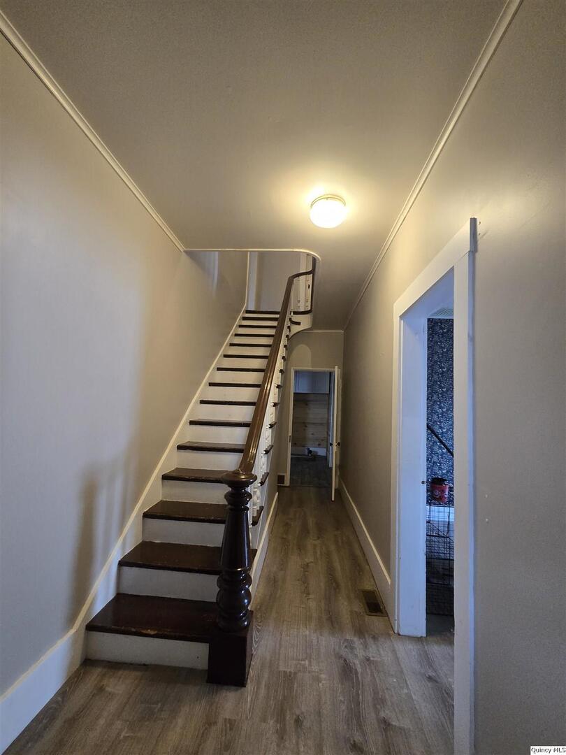 112 North Walnut Street Versailles, IL 62378 - Photo 14 of 18 a view of entryway with wooden floor
