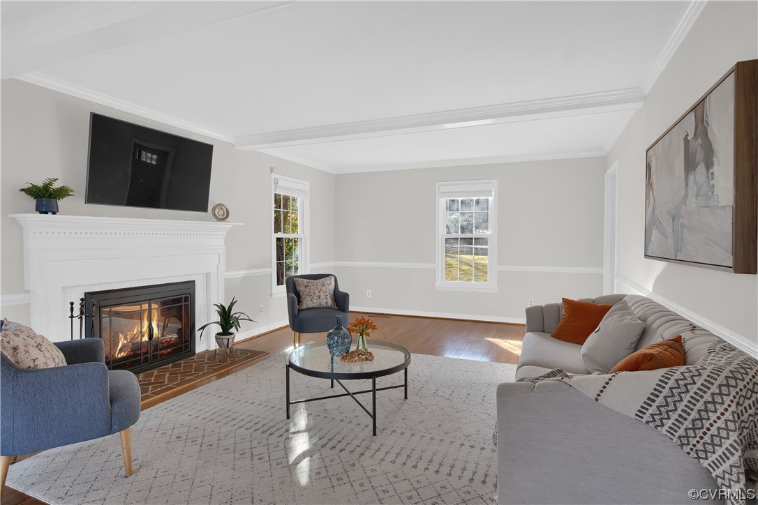 8307 Spring Meadow Road North Chesterfield, VA 23235 - Photo 7 of 47 a living room with furniture and a fireplace