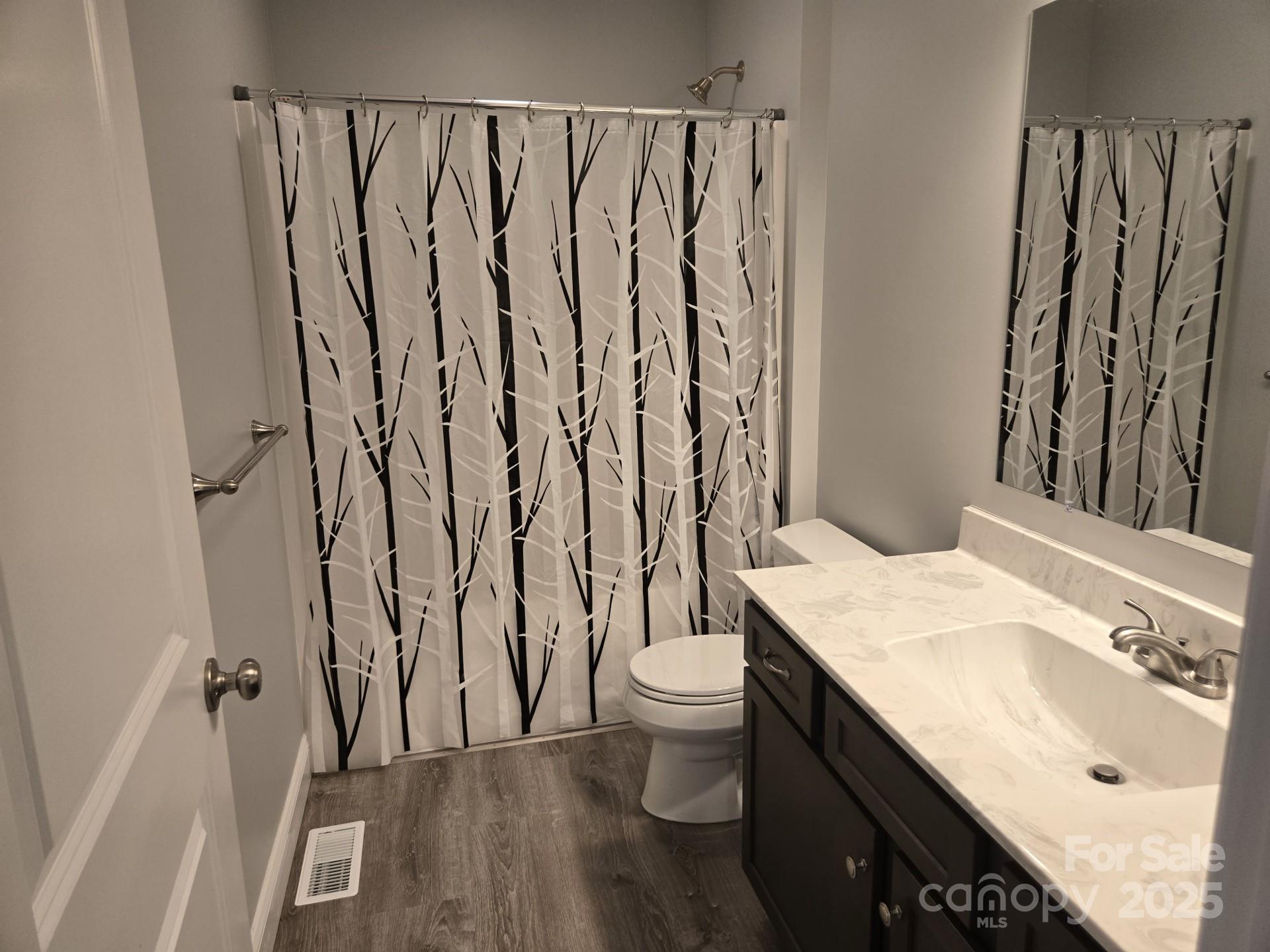119 Tryon View Drive Flat Rock, NC 28731 - Photo 18 of 22 a bathroom with a sink a toilet and a mirror