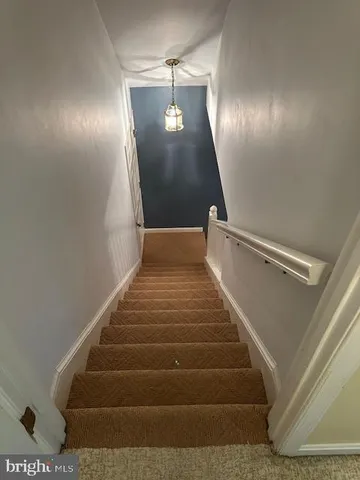 a view of a room with a window