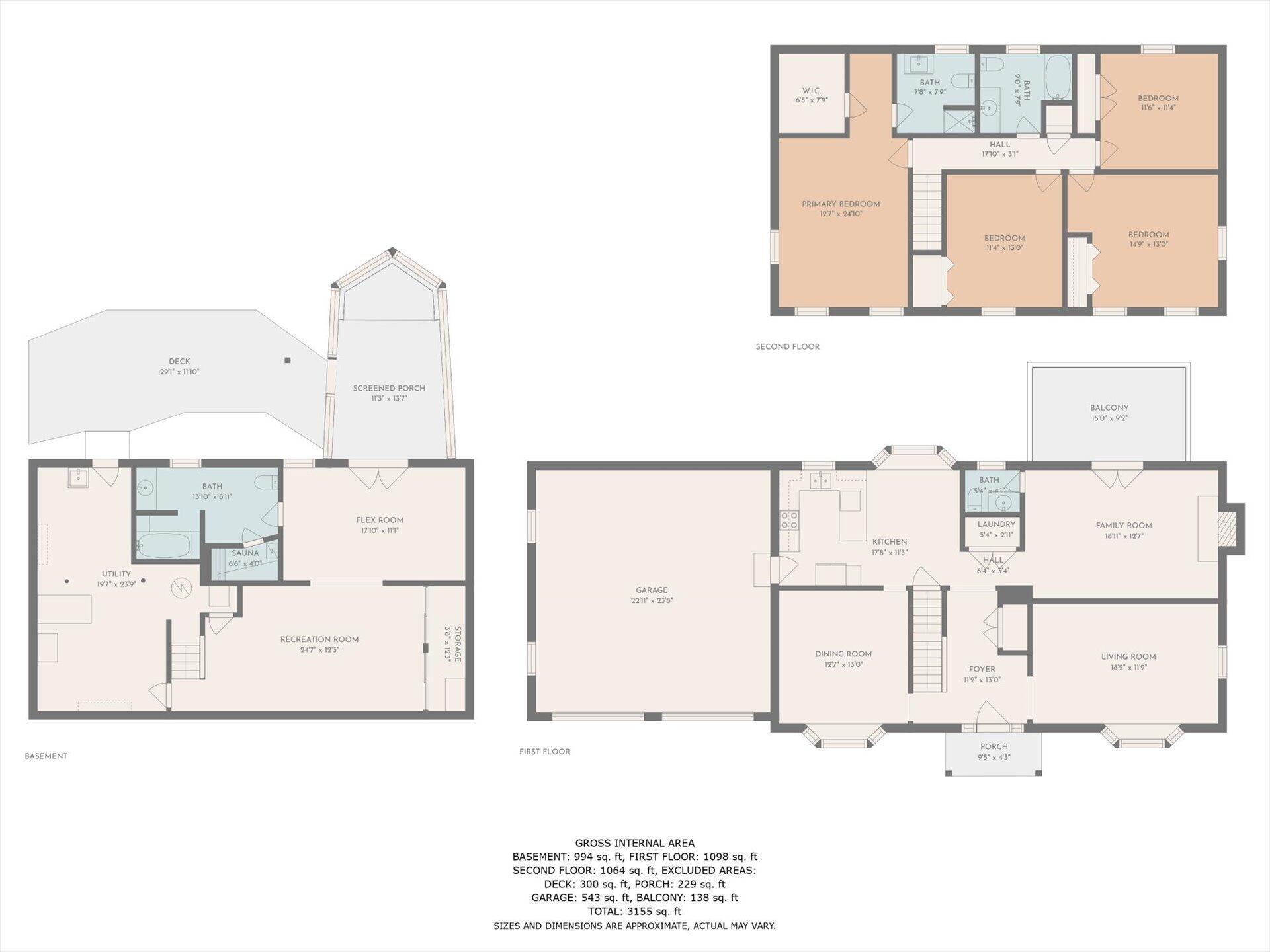 2712 Summit Ridge Road Northeast Roanoke, VA 24012 - Photo 44 of 47 44-all_floors_dimensions_2704_summit_rid