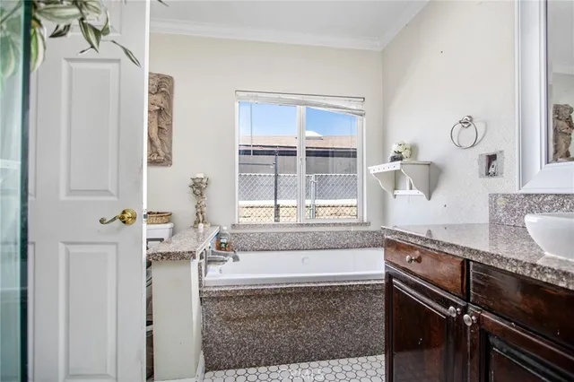 a view of a backyard with wooden floor