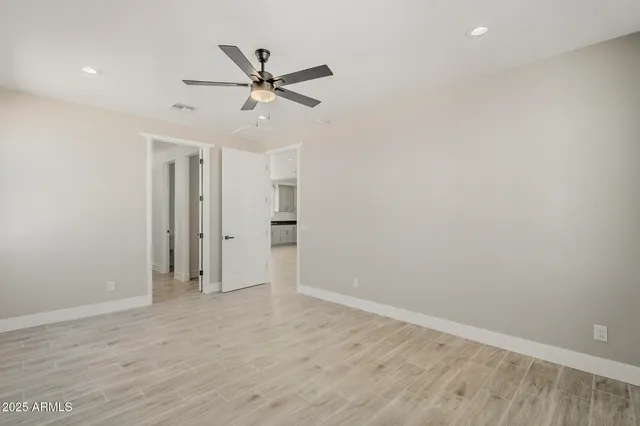 a view of an empty walk in closet