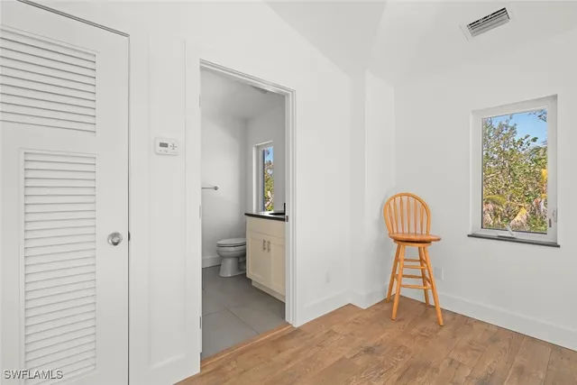 a view of hallway with sink