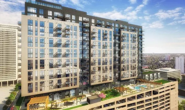 a view of a tall building