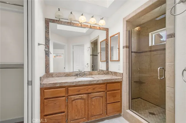 a bathroom with a shower