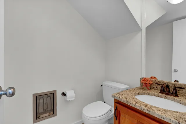 a picture of a bench in a building