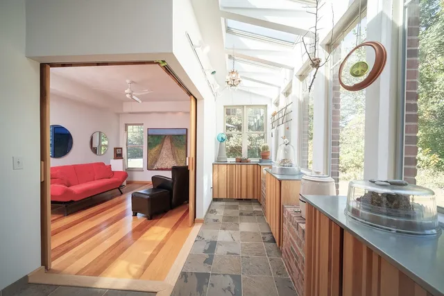 a very nice looking room with a large window