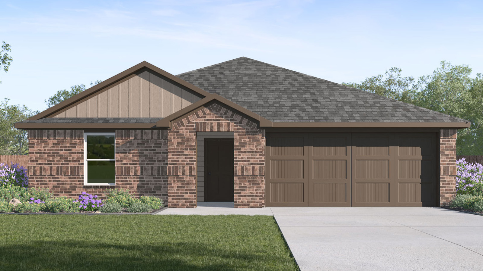 129 Baby Calf Roping Road Jarrell, TX 76537 - Photo 1 of 23 A classic brick facade welcomes residents, featuring an attached garage and well-maintained landscaping.