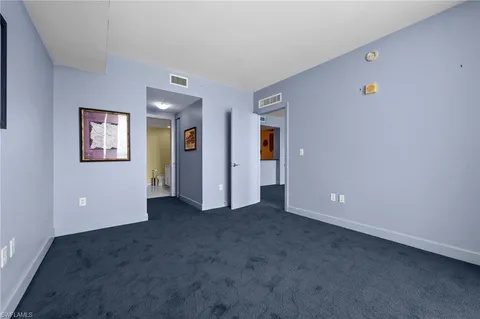 an empty room with closet