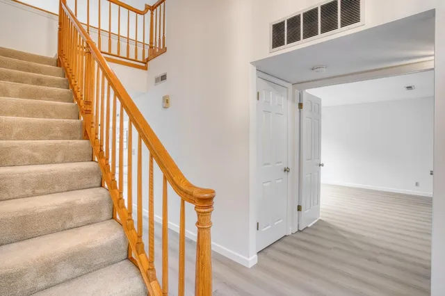 an empty room with windows