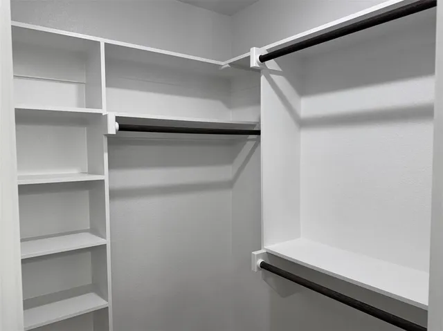 a room with a closet